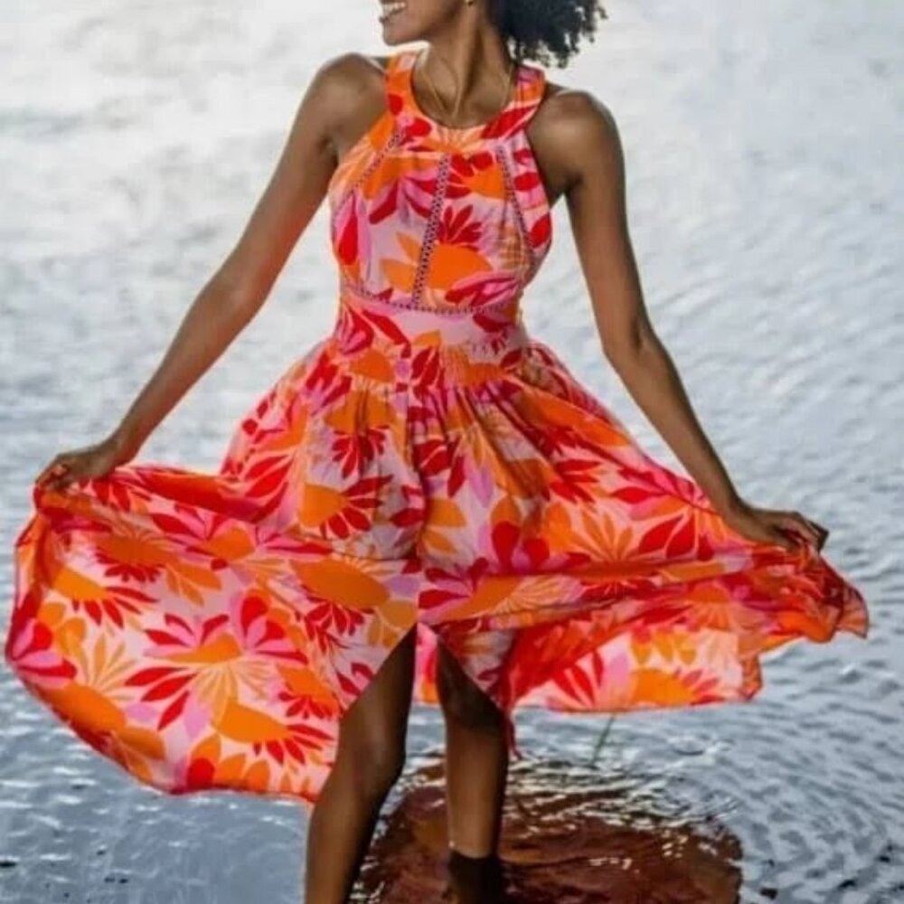 ABEL the LABEL ANTHROPOLOGIE Rumi Boho Halter Maxi Dress XS